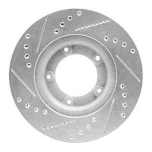 Toyota Hilux Brake Rotor (1) - Front Right - R1 Concepts - Drilled & Slotted - Silver - `89-`08